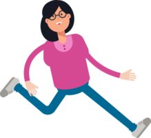Geek Woman Character Walking png