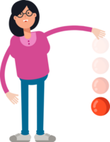 Geek Woman Character Throwing Ball png