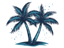 Tropical paradise with palm trees in a serene coastal setting png