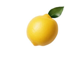 Fresh lemon with green leaf on a light background for culinary use png