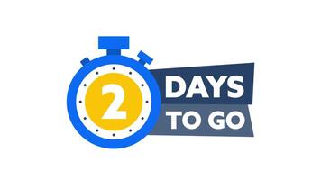 Countdown Timer Showing 2 Days to Go on White and Green Screen video