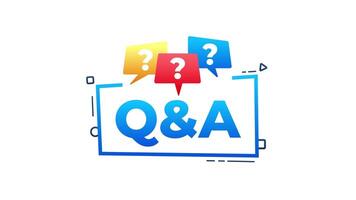 Questions and answers concept with colorful speech bubbles on white and green screen background video