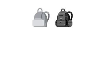 Backpacks changing color and background animation video
