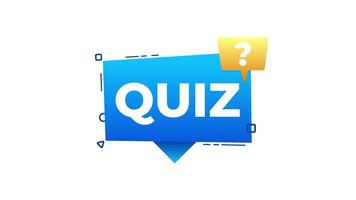Quiz Animated Banner with Question Mark on White and Green Screen Background video