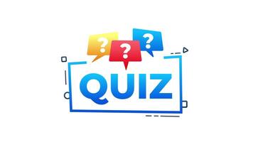 Quiz Animated Banner with Question Marks on White and Green Screen Background video