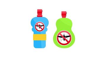 Mosquito repellent bottles rotating on different backgrounds video