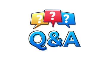 Questions and answers symbol with colorful speech bubbles on white and green screen video