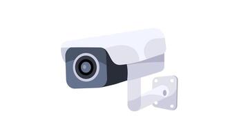Security camera rotating on white and green screen background video
