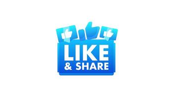 Like and Share Button Animation on White and Green Screen Background video