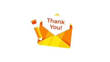 Thank you message with and without pencil on white and green screen background video