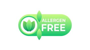 Allergen Free Green Animated Label on White and Blue Background video
