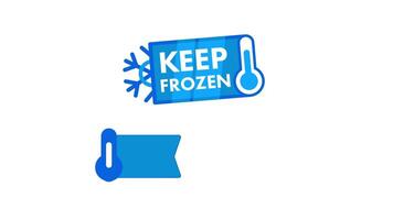 Keep frozen animated icon on white and green screen background video
