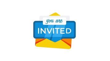 Animated Envelope with Invitation Messages on White and Green Screen video