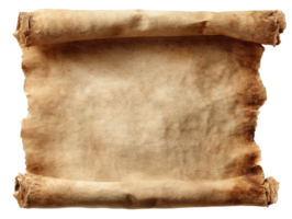 Ancient parchment scroll with aged texture for design and craft use png
