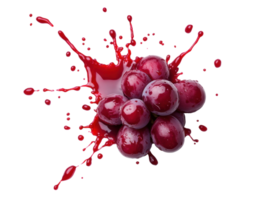 Fresh grapes with splashes of juice for creative design projects png