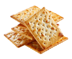Crunchy crackers stack for snacks and appetizers png