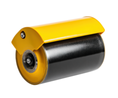 Yellow construction roller for efficient surface compaction tasks png