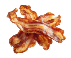 Crispy bacon strips arranged for breakfast enjoyment png