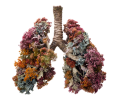 Colorful artificial lungs with organic textures for health design png