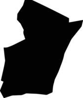 Bahr Azoum Chad silhouette map vector