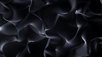 Elegant Silk Luxury Motion Background Loop. Visual representation of a dark, flowing fabric against a black background. The fabric's undulating waves and subtle sheen create a sense of movement. video
