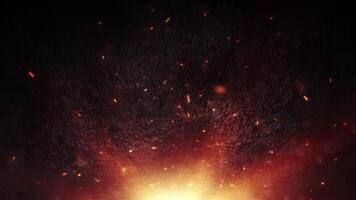 Fiery Cinematic Background Animation With Particles Loop video