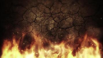 Fire Background Cracked Wall video