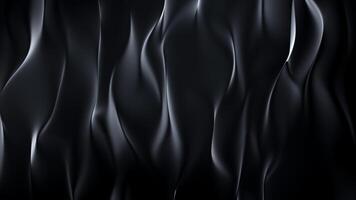 Black Elegant Luxury Motion Background Loop. Visual representation of a dark, flowing fabric against a black background. The fabric's undulating waves and subtle sheen create a sense of movement. video
