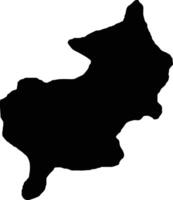 Chibia Angola silhouette map vector