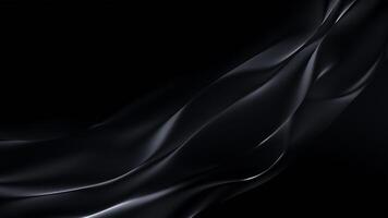Wavy Luxury Motion Background Loop. Visual representation of a dark, flowing fabric against a black background. The fabric's undulating waves and subtle sheen create a sense of movement. video