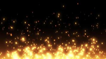 Bokeh Gold Sparks Background Flow Embers Loop Looped video