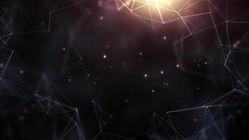 Polygonal Cinematic Background Animation With Particles Loop video