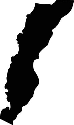 Debreiul Saint Lucia silhouette map