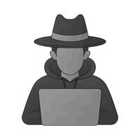 illustration of hacker wearing a hat vector