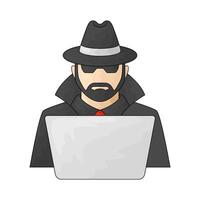 hacker wearing a hat vector
