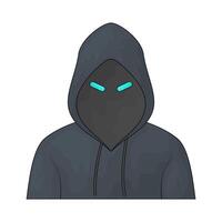 mysterious hooded hacker vector