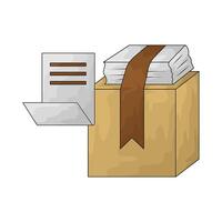 stack of paper on delivery box vector