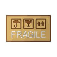 fragile sign on delivery box vector