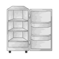 empty refrigerator illustration vector
