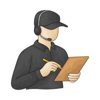 an operator is holding a clipboard vector