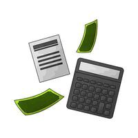 calculators and business reports vector