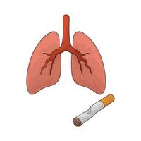 lungs with cigarette vector