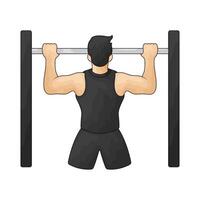 Man Doing Pull Up vector