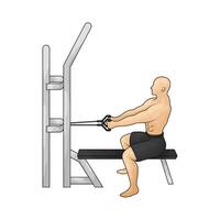 Man doing triceps muscle exercises vector
