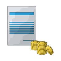Legal Document with stack of coins vector