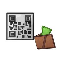 illustration of wallet with qr code vector