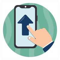 Upload Data and arrow icon concept vector