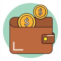 Wallet icon concept design vector