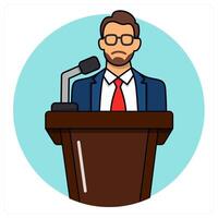Speech and lecture concept design vector