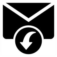 Receive Message icon concept design in black color vector